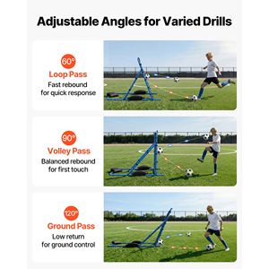 Rete Rimbalzante Portatile per Calcio con Controllo Angolare Rapido, Telaio in Ferro Resistente e Rete in PE per Allenamento di Calcio e Passaggi - Product Image 3