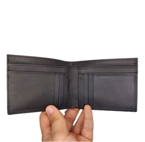 Men's Elegant OEM Genuine Leather <b>RFID</b> Protected Slim Card Holders High Quality Wholesale Short <b>Wallet</b> Durable Brand 2026 Latest - Product Image 1