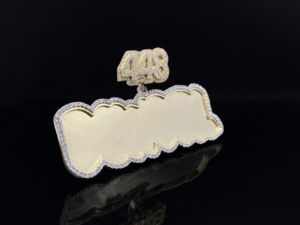 Pendentif personnalisé The Ice Legacy avec cristaux de diamant CZ glacés, numéro 443, plaqué or, charme hip-hop, cadeau unisexe - Product Image 2
