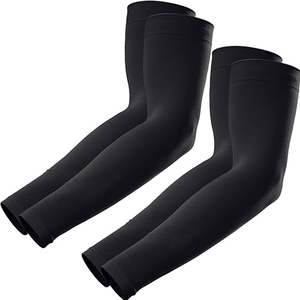 Mangas de compresión negras personalizadas para baloncesto, pesca, caza, actividades con impresión de silicona, fabricante mayorista OEM - Product Image 1