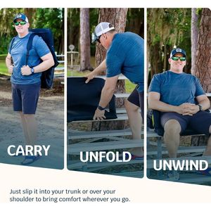 Premium Foldable Heated Massage <b>Reclining</b> Stadium <b>Seat</b> with Back Support for Camping and Bleachers - Product Image 2