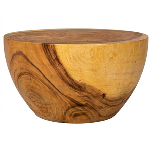 Table basse Horizon Bowl, finition miel, style moderne et organique, en bois de Suar massif de qualité supérieure, plateau épais, meubles de salon - Product Image 1
