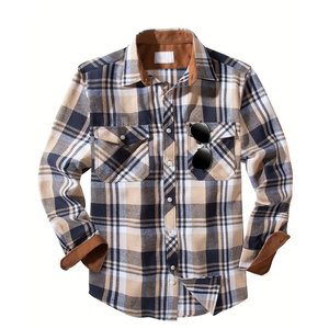 Premium Design Customized men's <b>Flannel</b> Shirts Fabric Custom Color Cotton Material Men Casual <b>Flannel</b> Shirts for Sale - Product Image 1