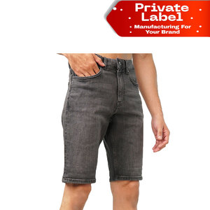 Pantalones Cortos de Mezclilla para Hombre al por Mayor ODM, Estilo Carpintero, con Etiqueta Personalizada, Logotipo de Marca Personalizado, Lavado Claro, Lisos - Product Image 1