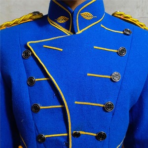 Veste militaire bleue pour femme, manteau formel tressé doré, style steampunk régence, haut d'uniforme cosplay - Product Image 5