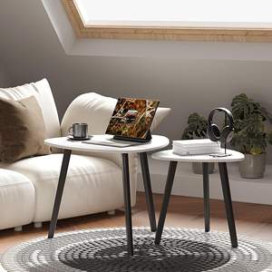 Mesita de noche de madera blanca, mesa de centro pequeña, mesita de noche para sala de estar, dormitorio y decoración de oficina - Product Image 4