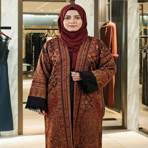 Abaya de Pashmina, Vestido Musulmán Modesto con Diseños Tejidos, Deportivo, Ecológico, Último Diseño de Dubái - Product Image 1