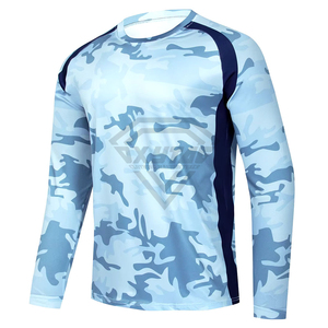 Custom Mens Camouflage Long Sleeve T Shirt Breathable Quick Dry Athletic Performance Gym Wear Outdoor Hiking Fishing Sports <b>Top</b> - Product Image 1