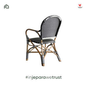 Durable Ansena Luxury <b>Rattan</b> <b>Bistro</b> Armchair Durable PE Wicker Dining Chair for Outdoor Cafe Restaurant Patio Jepara - Product Image 3