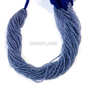 Cuentas redondas microfacetadas de tanzanita natural de 2 mm, pequeñas cuentas sueltas de tanzanita con corte de diamante para la fabricación de joyería al por mayor. - Product Image 6