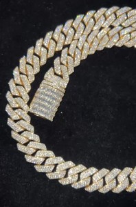 Cadena Cubana de Oro Amarillo de 9 Quilates para Hombre, Estilo Hip Hop, con Diamantes Redondos Brillantes Cultivados en Laboratorio, Color D y E, Pureza VVS-VS, Certificado IGI - Product Image 2