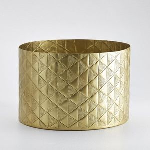 Jardinière en fer de luxe avec finition dorée, motif vintage embossé, pour décoration intérieure et extérieure, hôtel, maison. - Product Image 3