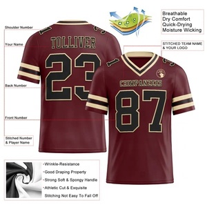 Nouveautés 2025 – Maillots de football américain unisexes respirants à manches courtes imprimés, prix abordable, pour adultes (toutes équipes) - Product Image 6