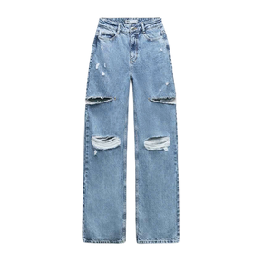 กางเกงยีนส์ทรงสลิมฟิตสำหรับผู้ชายกางเกงแฟชั่นสตรีทแวร์สไตล์ลำลอง - Product Image 4