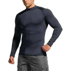 Men's Long Sleeve Breathable Polyester/Nylon Rash Guard Surf Shirt BJJ Compression Shirt with UPF50+ Quick Dry Eco-Friendly - Product Image 1