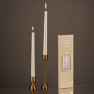Luxury Pearl Finish 25cm Long Pole Wax <b>Candle</b> Decorative 25cm Pearl Taper <b>Candle</b> for Events Premium Long Burning 25cm Pearl Wax - Product Image 1