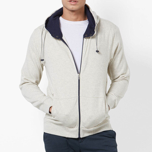 Sweat-shirt à capuche zippé pour homme, couleur unie, coupe décontractée, 100% coton French Terry, vêtement d'automne, modèle uni 350 GSM - Product Image 6