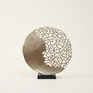 Sculpture abstraite vintage en aluminium Corallo argenté, finition artisanale, ornement en métal corail pour la décoration de maison de luxe et la table de bureau - Product Image 2