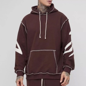 Ensemble de survêtement évasé pour homme, hiver, avec logo personnalisé, 2 pièces, coupe-vent, sweat à capuche et pantalon évasé pour usage quotidien - Product Image 3