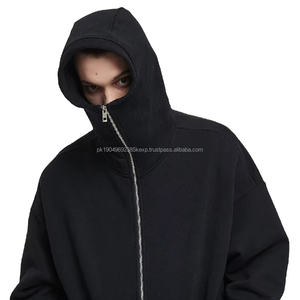 Sweat-shirts à capuche thermiques surdimensionnés à fermeture éclair intégrale en molleton français 100% coton personnalisés avec impression en mousse unisexe - Product Image 1