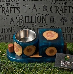 Support d'encens et coffret à oud en bois et résine artisanale de luxe, cadeau traditionnel arabe pour le Ramadan et l'Aïd, pour la maison et le bureau - Product Image 1