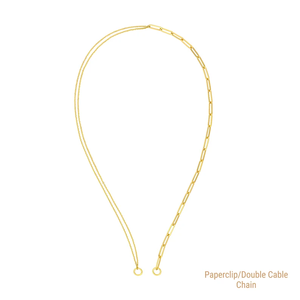 Paperclip Split Chain Double Chain SV JEWELS Jade Classic 3m Gold Plated Cuban Link Cable Chain Necklace for Unisex - Product Image 3