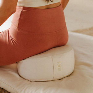 Cojín de yoga de lona de algodón morado lavable para ejercicios de yoga, forma redonda para adultos - Product Image 4