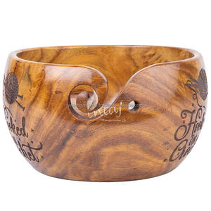 Cuenco de Madera Maciza para Hilos de Tejer, para Amantes del Crochet - Product Image 1
