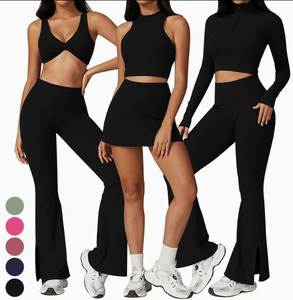 Sujetador Deportivo Sin Costuras para Mujer, Tirantes Cruzados, Cuello en V, Soporte Medio, Color Sólido, Transpirable, Elástico en Cuatro Direcciones, para Fitness y Yoga - Product Image 1