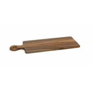 Planche à découper carrée en bois d'acacia longue avec poignée, plateau de service écologique et léger pour charcuterie, fromages, viandes et pain - Product Image 3