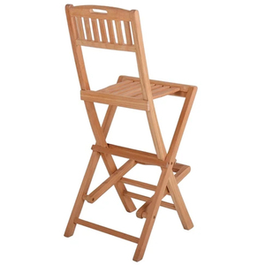 Solid Teak Durable Traditional Commercial Gajayana <b>Folding</b> Outdoor Bar <b>Chair</b> Wholesale Patio <b>Garden</b> Resort Hotel Furniture - Product Image 2