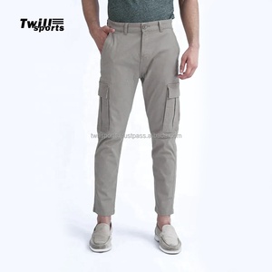 กางเกงคาร์โก้ผ้าแคนวาสโพลีเอสเตอร์ 100% คุณภาพสูงสำหรับผู้ชาย ยี่ห้อ Twill-Sports OEM แห้งเร็ว ระบายอากาศได้ดี  โลโก้สั่งทำได้  กระเป๋าหกช่อง สไตล์ลำลอง - Product Image 5