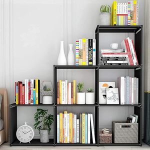 <b>Modern</b> Minimalist Steel Step <b>Shelf</b> 6-Tier Freestanding Bookcase Modular Home Office Furniture - Product Image 5