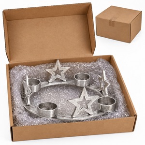 Portavelas de Plata al por Mayor, Soporte para Velas de Té, Centro de Mesa Navideño de 5 Copas, Decoración Rústica para el Hogar, Regalos para Festividades - Product Image 5