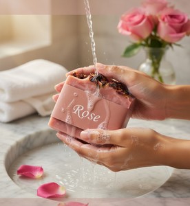 Natural Rose Cold Process Handmade <b>Soap</b> Bar-Gentle Moisturizing Sensitive Skin Care Herbal <b>Soap</b> Export - Product Image 6