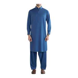 Ensemble pour homme grande taille, salwar kameez brodé pour les occasions de mariage, design ethnique moderne, en soie et rayonne - Product Image 1