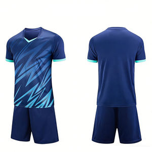 Conjunto de Uniforme de Fútbol Personalizado con Cuello en V, Manga Corta, Impresión de Nombre y Número, 100% Poliéster, Diseño de Bandera y Leopardo - Product Image 3