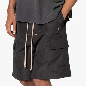 Shorts Cargo en Toile Polaire de Haute Qualité pour Hommes Grandes Tailles 2026, 100% Coton, Séchage Rapide, Taille Élastique, Unisexe - Product Image 4