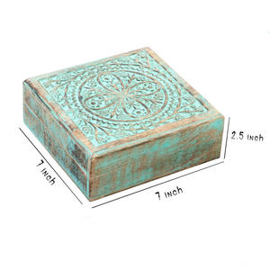 <b>Cheap</b> Rustic Wooden Jewelry Box for <b>Rings</b>, Earrings, Bracelets and Necklaces with Handmade Vintage Finish for Stylish Accessory - Product Image 2