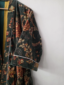 เสื้อคลุมกิโมโนผ้ากำมะหยี่พิมพ์ลายด้วยมือยาวเต็มตัวแขนยาวผ้ากำมะหยี่ระบายอากาศได้ดีเป็นมิตรกับสิ่งแวดล้อมสำหรับฤดูร้อน - Product Image 4