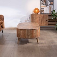 Table basse Vandana Silver Balance au design arrondi en bois d'acacia Boomer