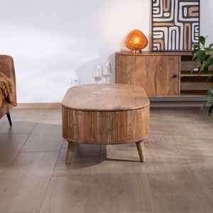 Mesa de centro Vandana Silver Balance de diseño redondeado en madera de acacia Boomer - Product Image 6