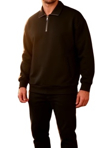 Quarter-Zip Regular Fit <b>Polyester</b> Cotton Men's Sweatshirt Quarter-Zip Regular Fit <b>Polyester</b> Cotton Men's Sweatshirt Autumn - Product Image 2