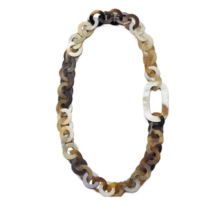 Elegante collar moderno y ecológico hecho con cuerno de buey africano, regalos 100% naturales de cuerno de búfalo de color natural, hecho a mano por blossom craft india. - Product Image 3