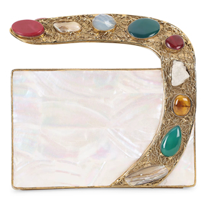 กระเป๋าคลัทช์เปลือกหอยมุกพร้อมหูหิ้วประดับหินหลากหลายแบบ ดีไซน์เนอร์แบรนด์ดัง สำหรับงานกลางคืน เหมาะสำหรับผู้ซื้อขายส่งแบบ OEM - Product Image 1