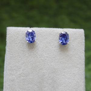 Tanzanite Stud <b>Earrings</b> Purple Gemstone 925 Sterling Silver <b>Handmade</b> Elegant Jewelry Gift For Women Fashion <b>Earrings</b> - Product Image 2