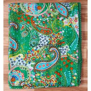 Juego de Edredón Reversible de Algodón Orgánico con Patrón Kantha Hecho a Mano, Transpirable, Ecológico, Diseño Vintage para Mujer, para Todas las Estaciones - Product Image 5