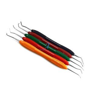 Instrumentos Quirúrgicos Dentales Profesionales, Juego de Cinco Piezas, Manuales, Reutilizables, Ligeros, Ergonómicos, con Mangos de Silicona, Instrumentos Orales - Product Image 1