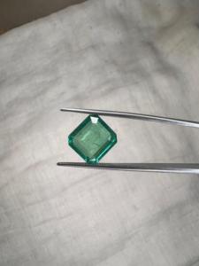 Émeraude naturelle zambienne de 4,60 carats, taille octogonale carrée, pierre précieuse verte lâche, émeraude certifiée de haute qualité pour bague de joaillerie fine - Product Image 2