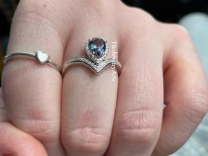 <b>Alexandrite</b> <b>Ring</b> For Her 925 Solid Silver <b>Ring</b>, <b>Alexandrite</b> Gemstone <b>Ring</b>, Wedding Gift For Special Elegant <b>Ring</b>, Pear Cut <b>Ring</b> - Product Image 5